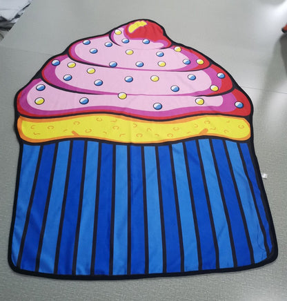 63 x 63" Cup Cake Shape Custom Shape Towel Soft Microfiber Beach Towels - One Side Printing