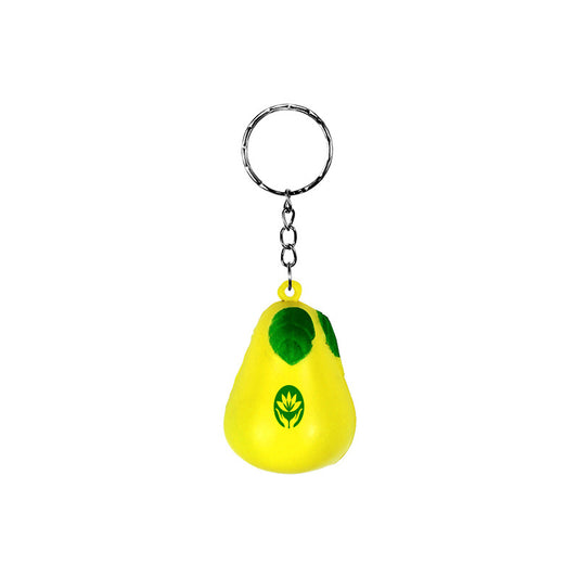 Simulated Pear Stress Reliever Ball Keychain