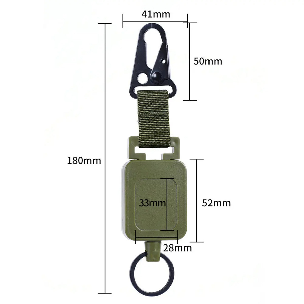 Outdoor Rectangle Retractable Badge Reel Key w/ Belt Clip