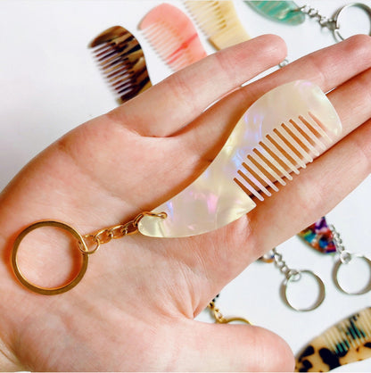 Mini Travel Acetate Comb Keychain Portable Hair Comb