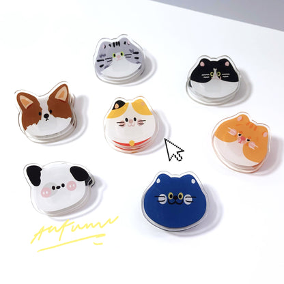 Cute Dog Shaped Acrylic Album Memo Clip Bag Binder Sealing Clip Food Bag Clamp-Two Sides Imprint