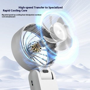 1800mAh Foldable Hanging Neck Cooling Mini Fan Speed (1-100) LED Display