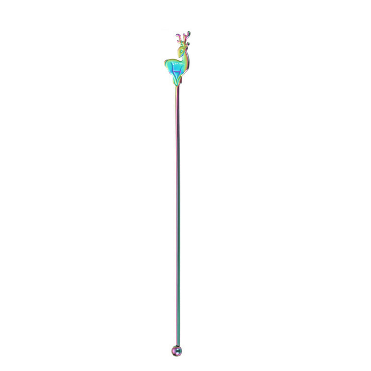 9 L Stainless Steel Reindeer Shape Top Beverage Stirrers Stir Sticks