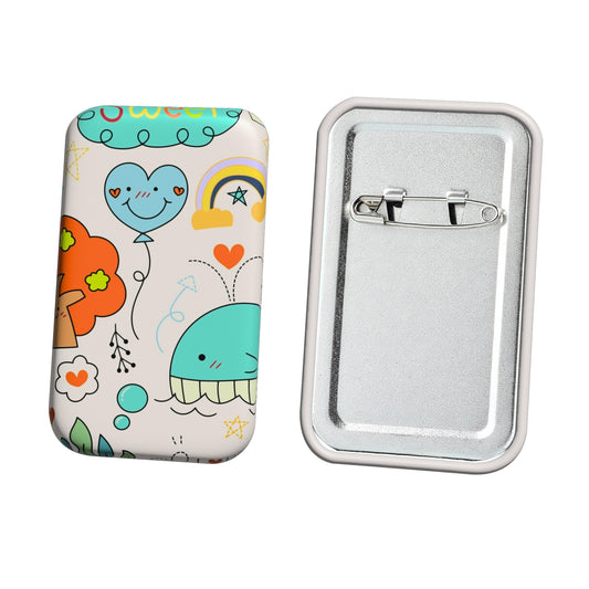 Full Color Rectangle Badge Pin