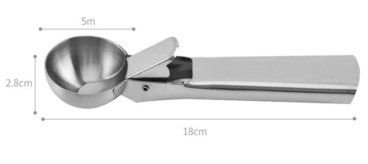 Metal Ice Cream Scoops with Trigger, Stainless Steel Ice Cream Digger Fruit Ice Ball Maker
