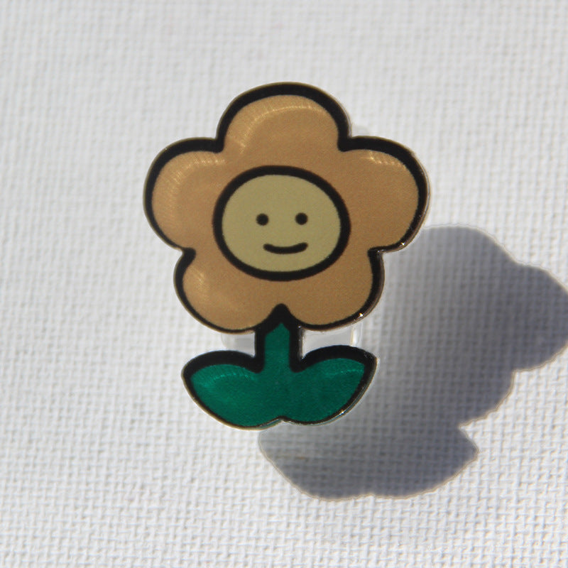 Flower Shaped Acrylic Album Memo Clip Bag Binder Sealing Clip Food Bag Clamp-Two Sides Imprint