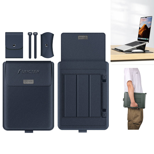 15" PU Leather Laptop Bag W/Stand and Mouse