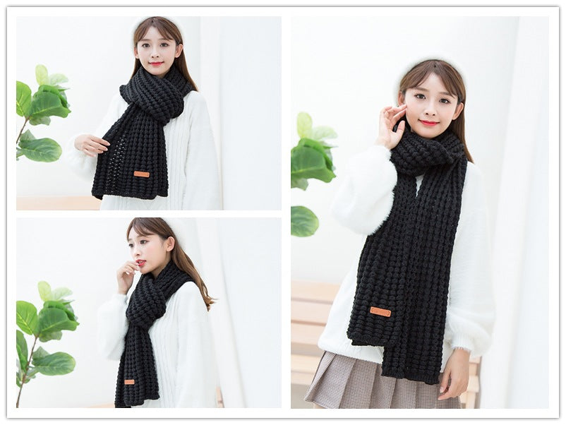 71" Winter Thicker Cable Knit Wrap Chunky Long Warm Scarf for Women and Men