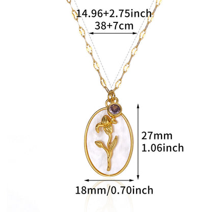 Gold Plated Iris Flower Necklace, Three-Dimensional Floral Necklace