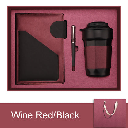A5 PU Leather-Bound Business Notebook Writing Journal Executive Notebook Gift Set