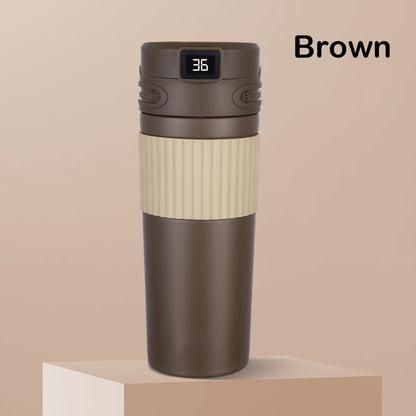 16Oz/480ml Smart LED Water Bottle Vacuum Insulated Bottle Thermal Cup W/ Digital Temperature Display