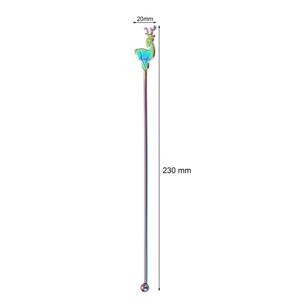 9 L Stainless Steel Reindeer Shape Top Beverage Stirrers Stir Sticks