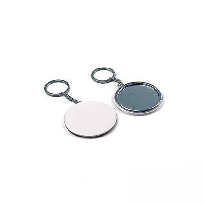 Full Color Button Mirror Keychain 2.3 x 2.3"