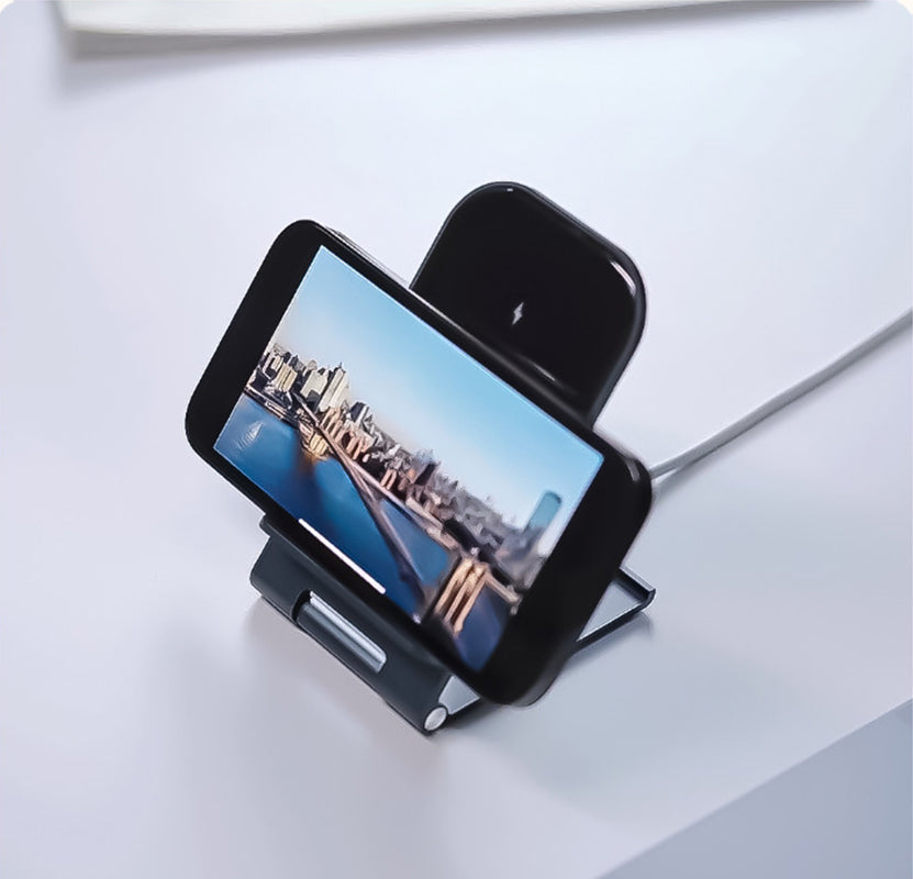 15W Foldable Wireless Charger Station Aluminum Phone Holder