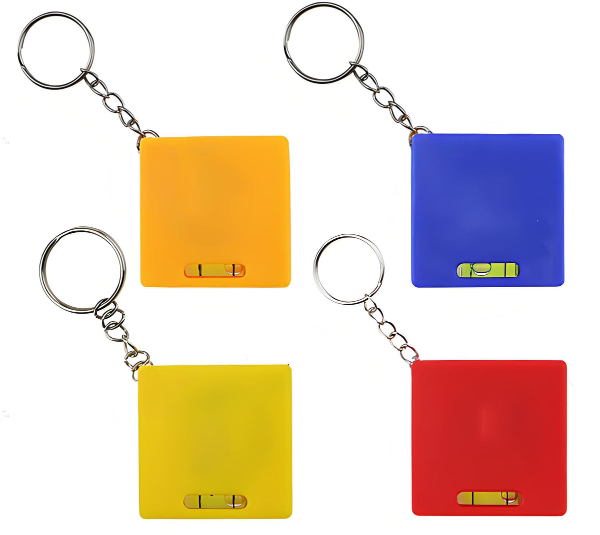 1 Meter Mini Square Steel Retractable Tape Measure with Level (Metric & Imperial) Keychain Tool