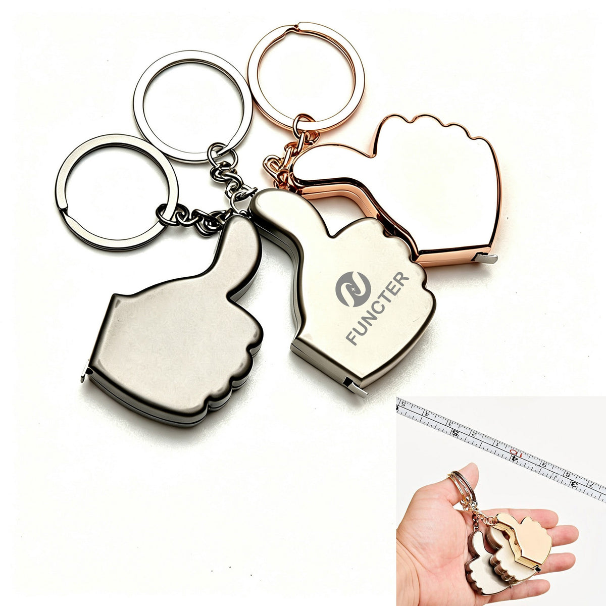 1 - Metre Thumb Shaped Keychain Mini Tape Measure