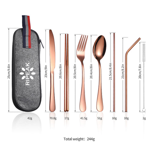 304 Stainless Steel Portable Tableware 7 Sets