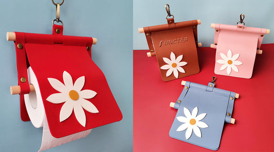 Picnic Paper Towel Holder Wood and Leather Toilet Paper Holder Hanging Toilet Paper Holder