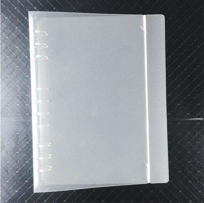 B5 Clear Hard Cover Round Ring Binders 9-Ring Binder Document Folder W/ Elastic Band
