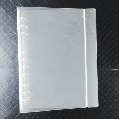 B5 Clear Hard Cover Round Ring Binders 9-Ring Binder Document Folder W/ Elastic Band