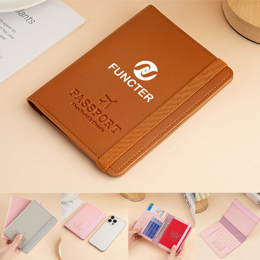 Passport Case PU Leather Passport Holder Passport Cover for Business Trip Travel Wallet w/Strap
