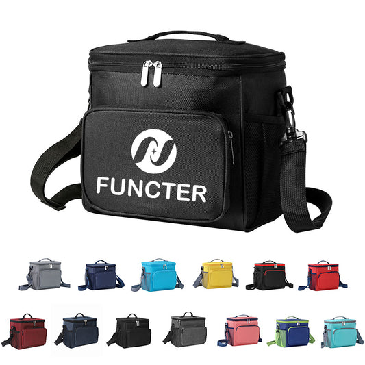 Insulated Oxford Cloth Lunch Bag, Leakproof Cooler Tote With Shoulder Strap