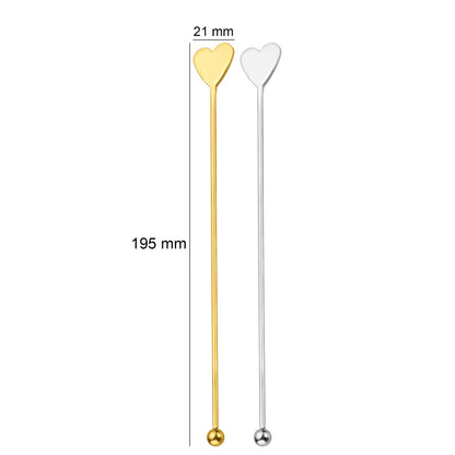 7.7 L Stainless Steel Poker Heart Top Cocktail Stirrers