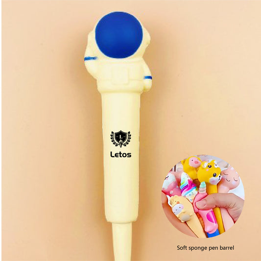 Astronaut Stress Reliever Pen 2" 1 Squeeze Toy Pen PU Foam Gel Ink Pen