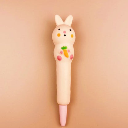 Cutie Rabbit Stress Reliever Pen 2" 1 Squeeze Toy Pen PU Foam Gel Ink Pen