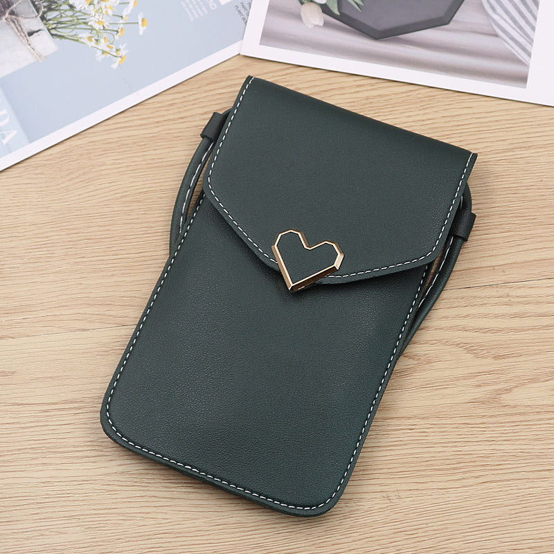 Touch Screen PU Leather Purse Bag Small Crossbody Bag Mini Messenger Bag Single Shoulder Handbag