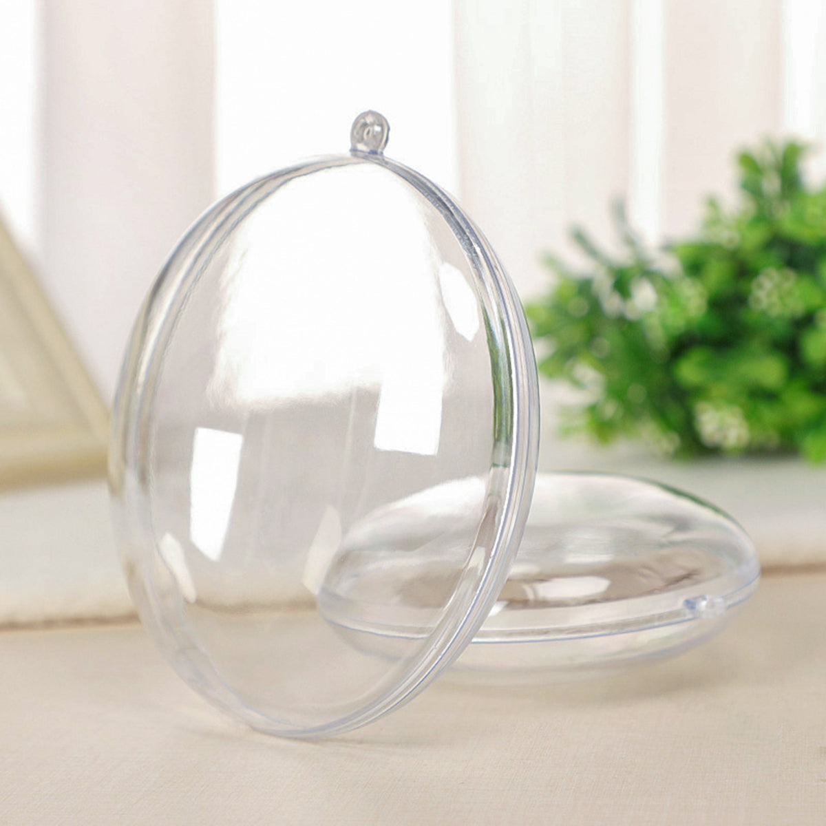 3.5" DIY Acrylic Christmas Ball Flat Ornament Balls Fillable Ornaments