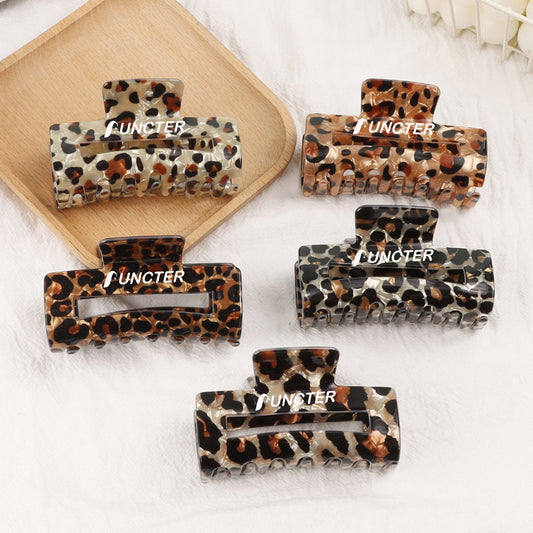 3.35" L Tortoise Hair Claw Clips Leopard Print Hair Accessories