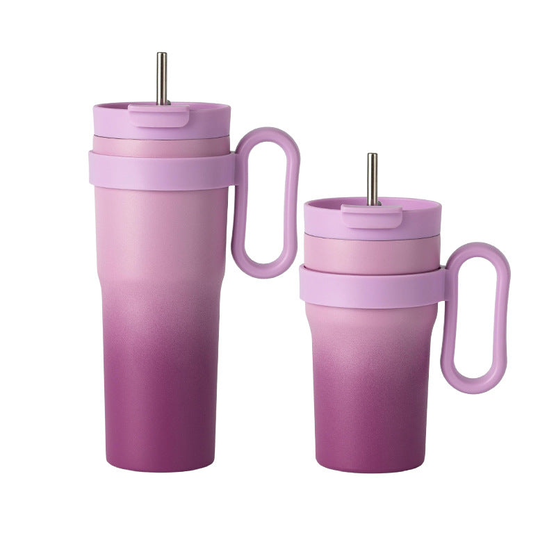 40 oz. Car Tumbler Insulated Stainless Steel Water Bottle W/ Handle, Lid, Straw