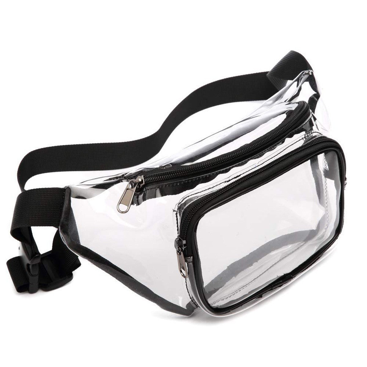 Transparent PVC Fanny Pack W/Two Zipper Pockets