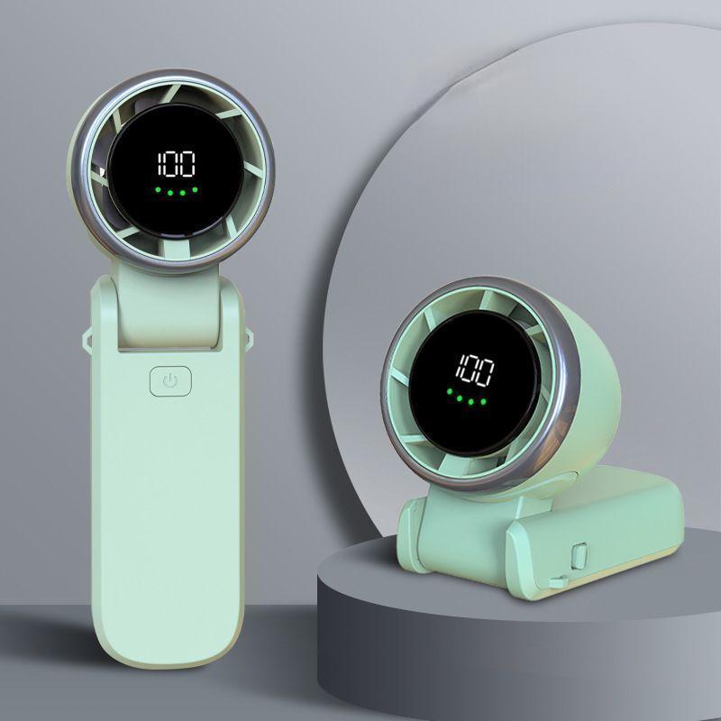 Mini Handheld Fan W/ 1-100 Stepless Adjusting & Battery Status