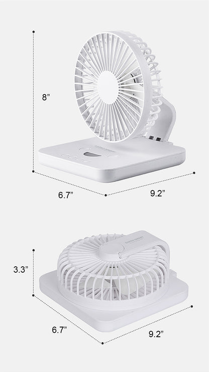 3" 1 Design Foldable Desk Fan With Wireless Charging For Phone Night Light