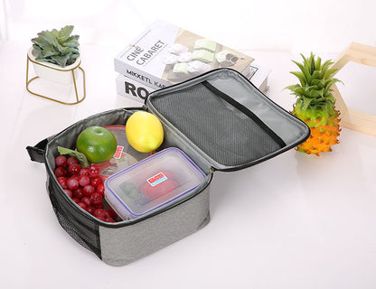 Large Capacity Oxford Lunch Tote With One Side Mesh Pocket