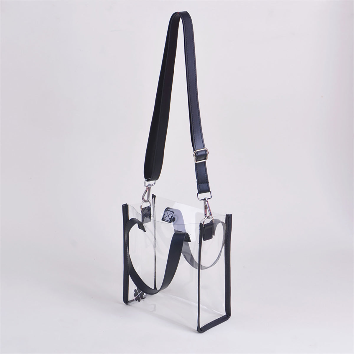 Stadium Approved Bag PVC Transparent Shoulder Bag Clear Bag Crossbody Bag W/ Separate Drawstring Bag