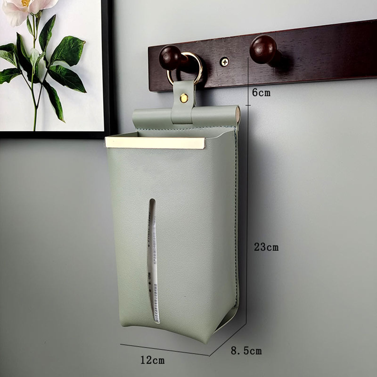 Tissues Box PU Leather Facial Paper Storage Case Rectangular Organizer Holder Decor with Hanging