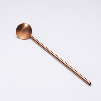 304 Stainless Straw Spoon Drinking Spoon With Straw (Gold & Rose Gold & Rainbow & Black)
