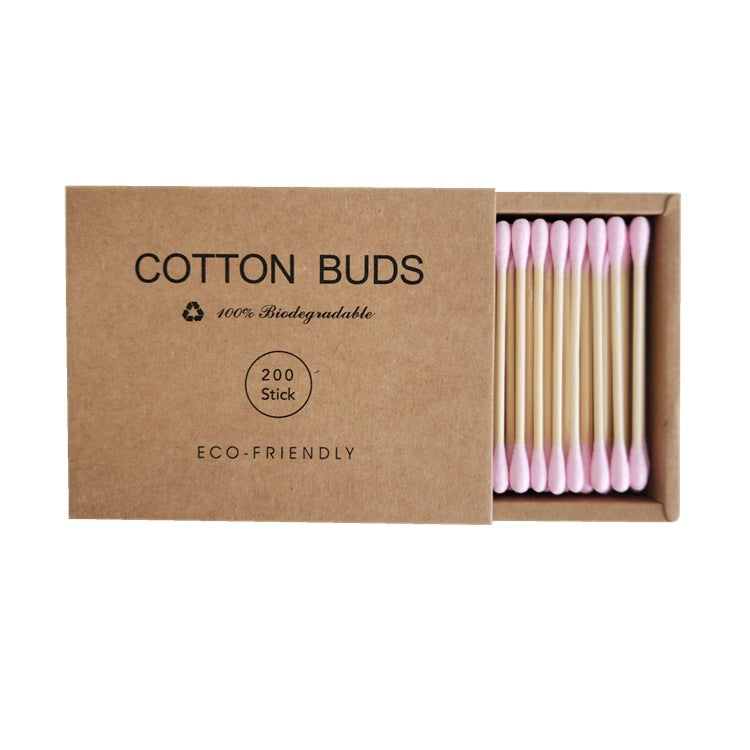 200pcs Biodegradable Bamboo Cotton Swabs Q-tip Cotton Buds(Drawer Type Package)