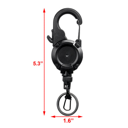 Outdoor Magnetic Carabiner Clip Badge Reel With Rope Cutter
