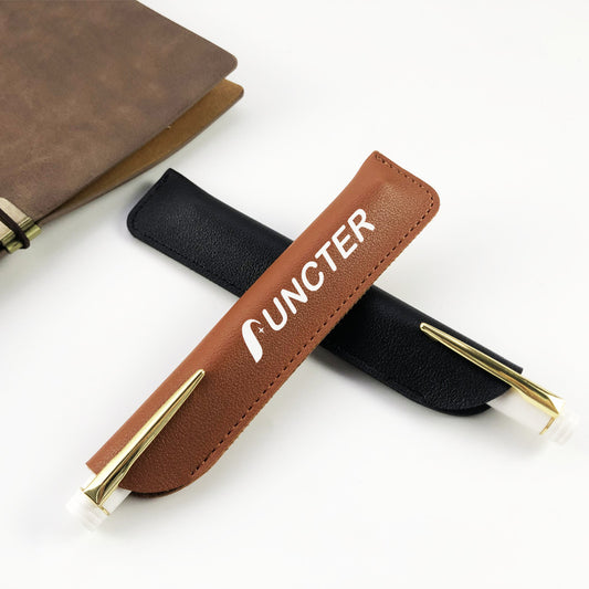 Slim PU Leather Pencil Case - Minimalist Portable Pen Pouch For School, Office & Travel