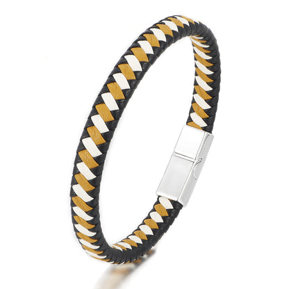 Woven PU Bracelet with Matel Closure