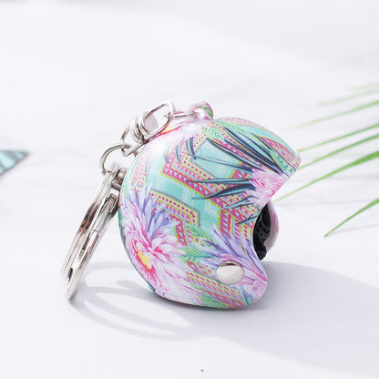 Custom Flower Motorcycle Helmet Keychain Phone Pendant Bag Keyring Bag Pendant Charm Accessories