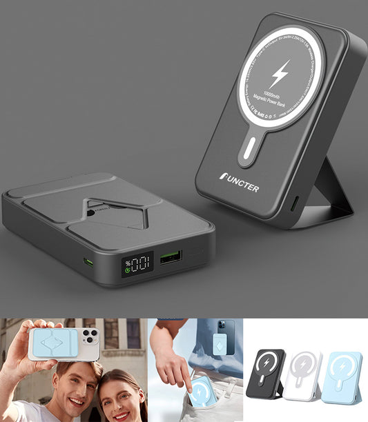 15W 5000mAh Wireless Power Bank W/A Phone Holder