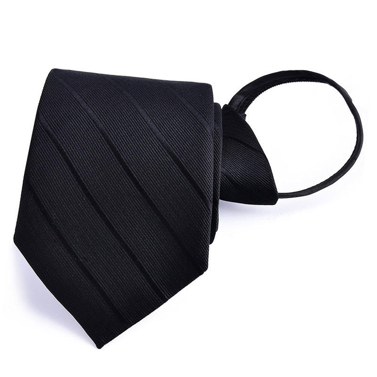 Custom Adult Adjustable Easy Zipper Jacquard Polyester Silk Necktie