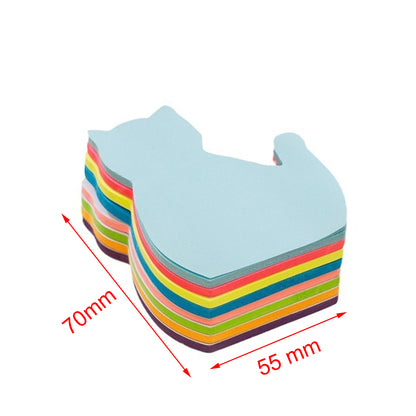50 Sheets 2.16 x 2.75" Adhesive Cat Shape Sticky Notes Memo Pad