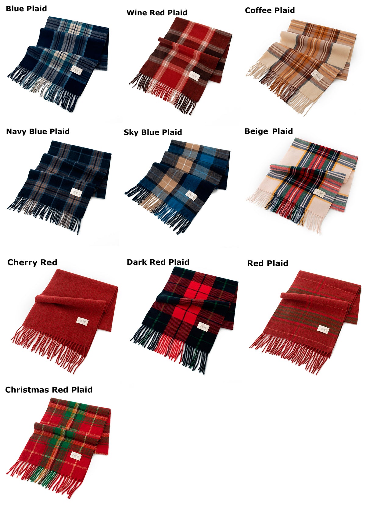79'' Polyester Tartan Scarf Warm Autumn Winter Scarf Fringed Scarf - Woven Label
