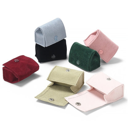 2.4" Velvet Jewelry Case Rings Gift Box Mini Envelope Snap Pouch Boutique Packaging